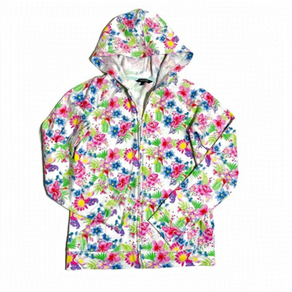 George girls 14Y floral zip-up hoodie